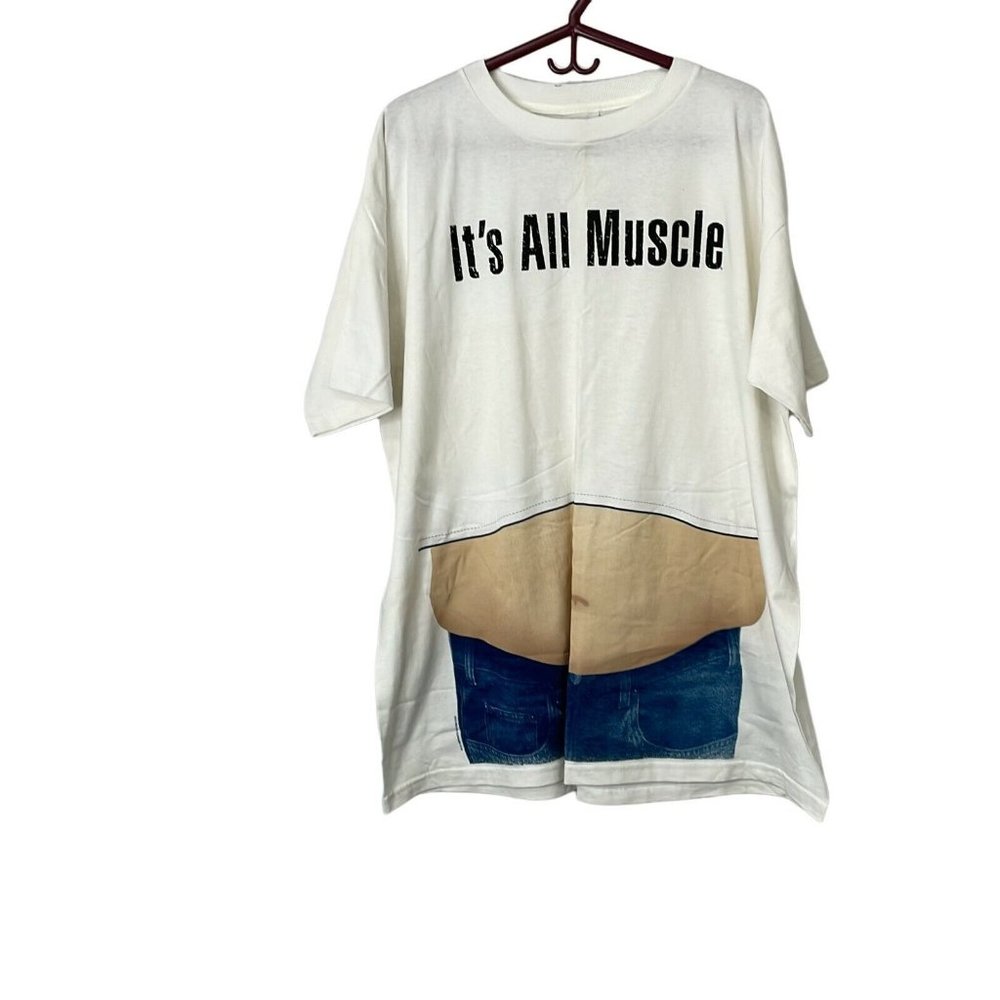 It's All Muscle Base Line Mens Multicolor Short Sleeve Casual T Shirt Size XXL